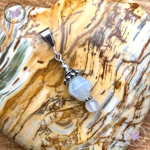 White Agate Charm Pendant